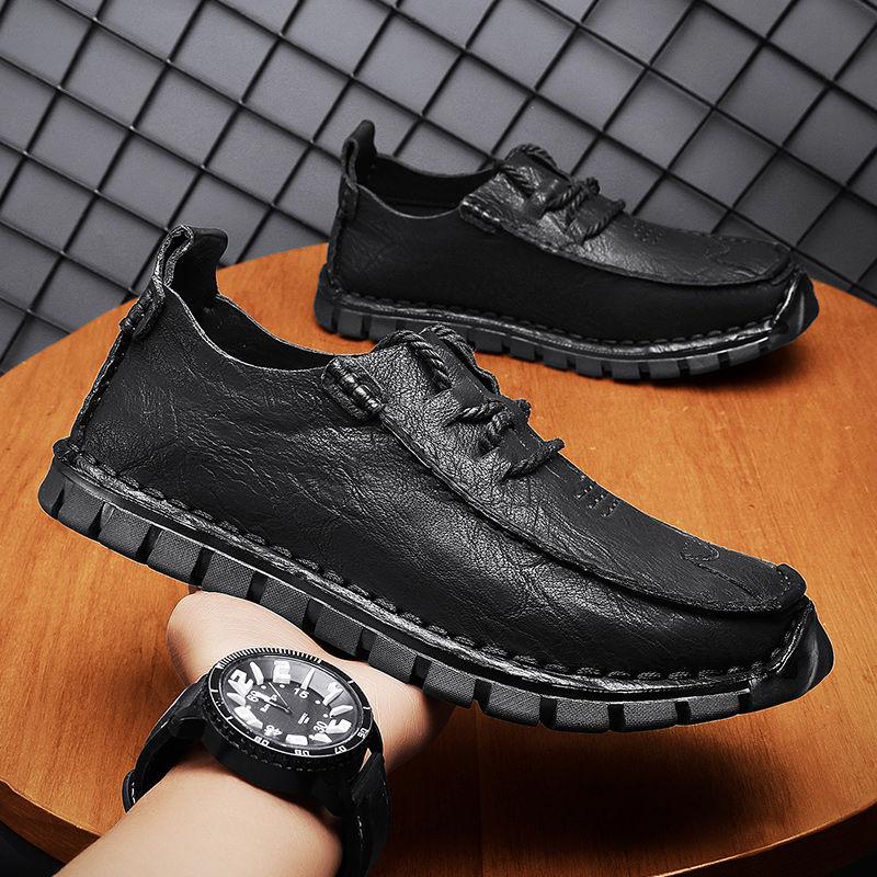 Men's Spring and Autumn Outdoor Casual Leather Flat Shoes
