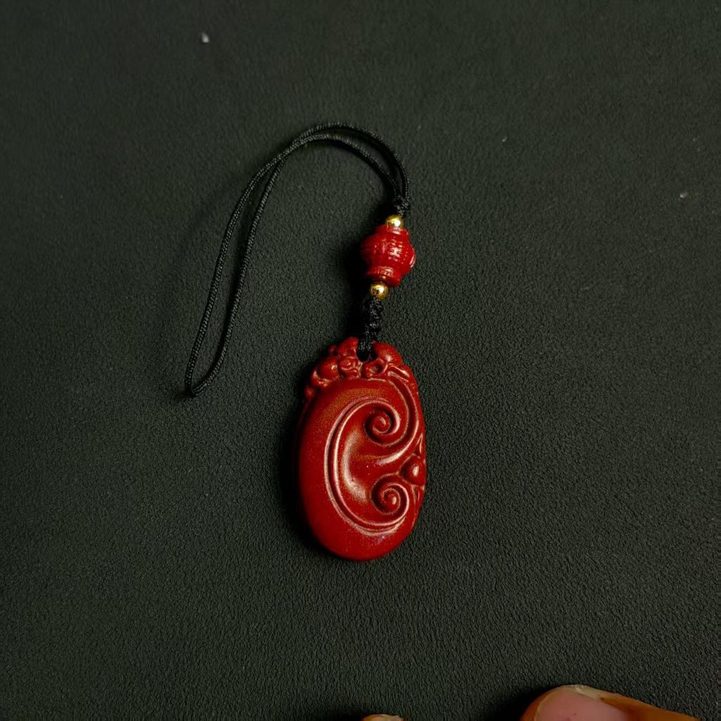 Chinese Purple Gold Sand Fu Mobile Phone Charm - Cinnabar Gourd Ruyi Pendant Key Ornament