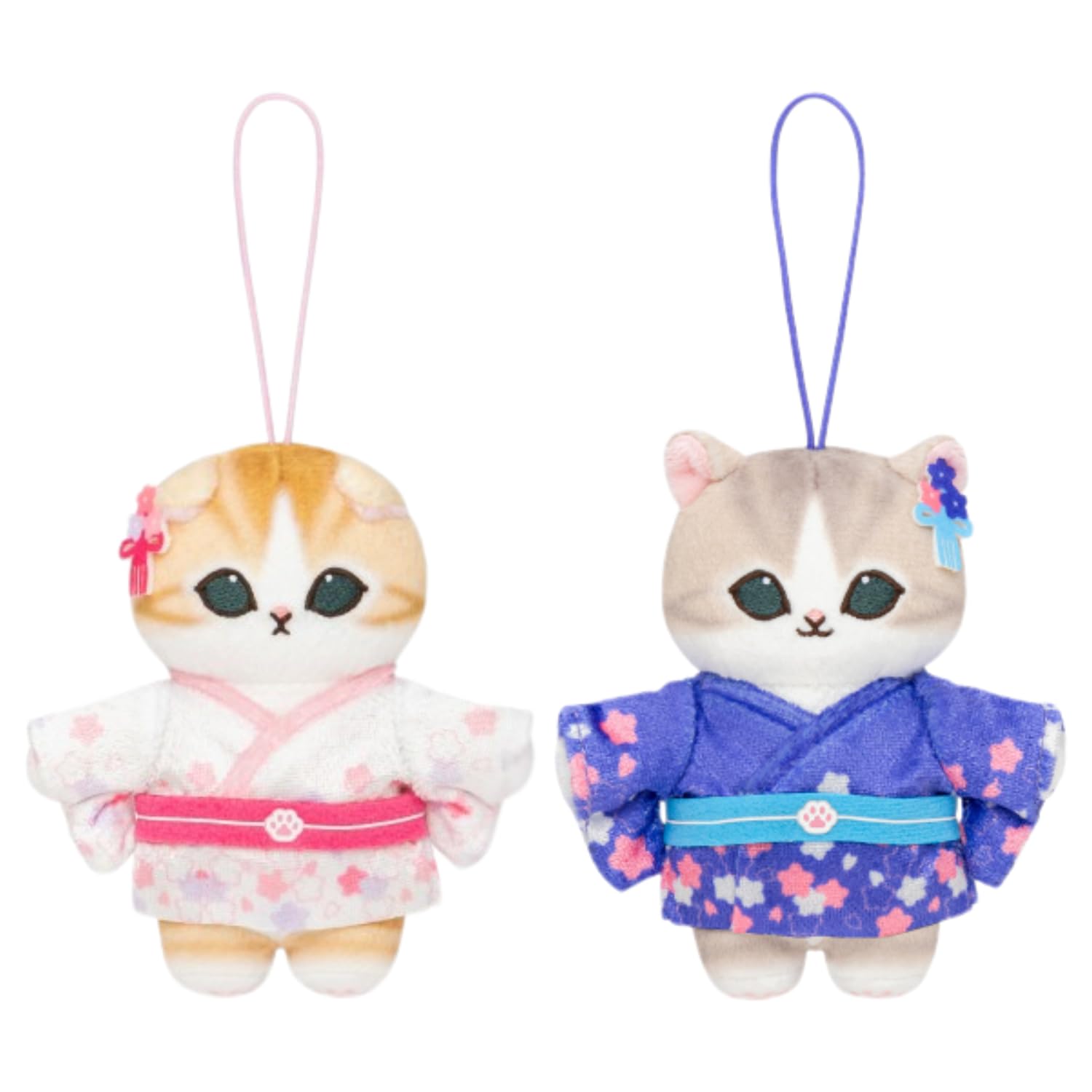 mofusand Mascot - Cherry Blossoms in Full Bloom - 2-piece set - Mofusand Juno (approx. 10cm) (Yukata)