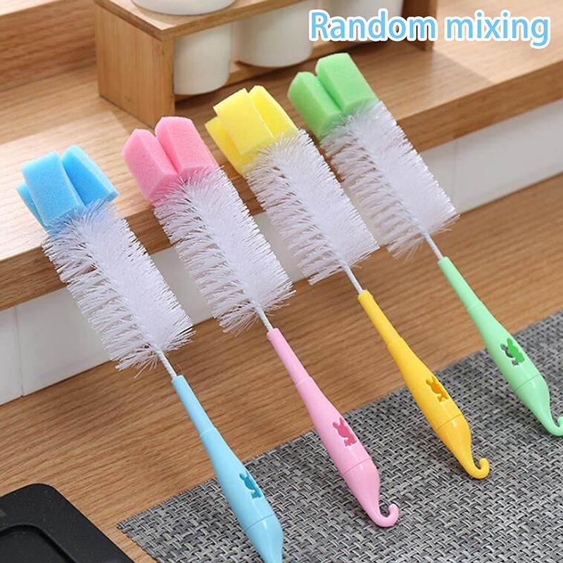 1Pc Multifunctional Cleaning Brush Extended Cup Brush Curved Bottle Mouth Milk Bottle Wine Bottle Fine Mouth Brush