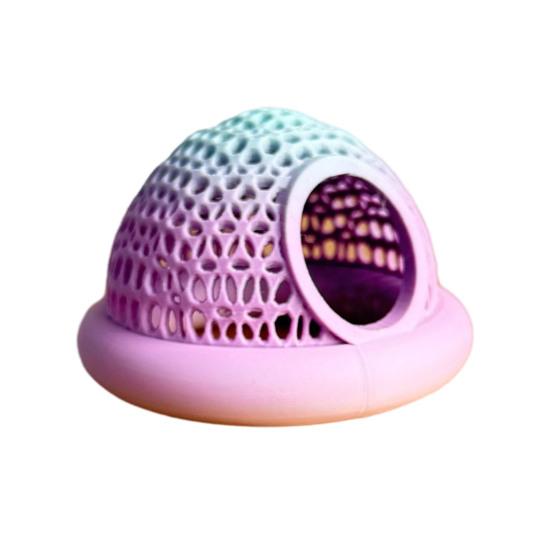 Floating Betta Fish Hide And Shrimp Cave 3D Printed Aquarium Hammock Small Feeding Ring Resting Shelter for Fish Tank Decoration