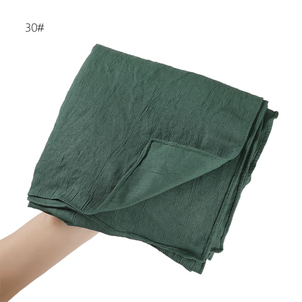 High Quality Breathable Elastic Wrinkle Long Scarf Women Plain Color Polyester Crinkle Soft Hijab Muslim Ladies Turban Headwraps