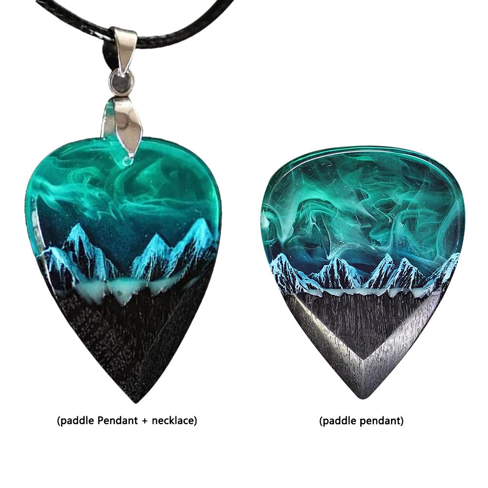 Epoxy Resin Guitar Picks Northern Lights Necklace Electric Guitar Picks Creative Pendant Guitar Pick Plectrums Musician Presents