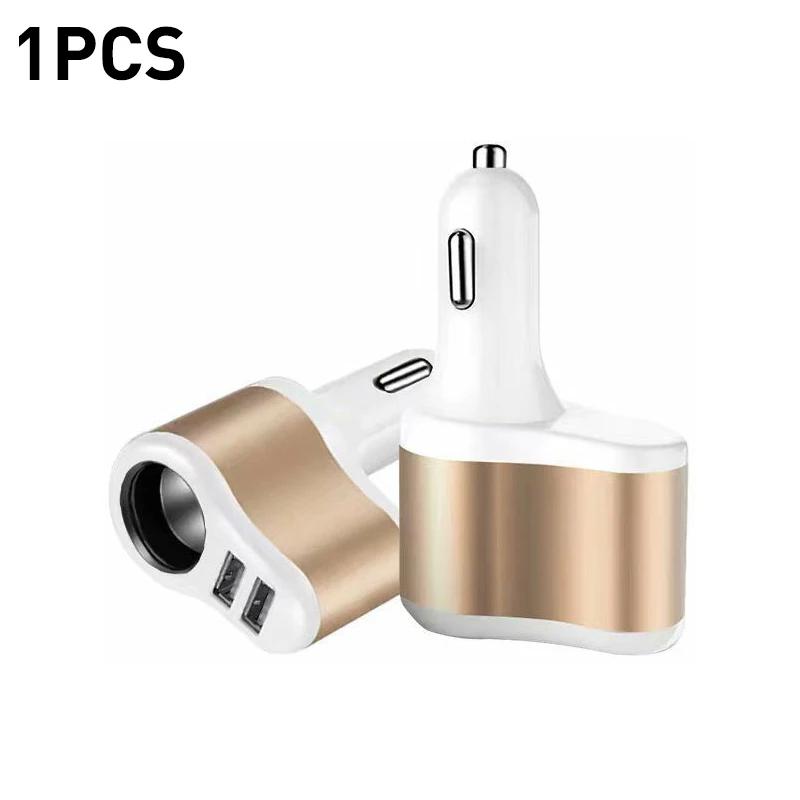 

12 В-24 В автомобильный двойной USB-адаптер для зарядки, разветвитель прикуривателя, разъем 1A+2.1A для iPhone, Samsung, для BMW, Peugeot, Passat, VW золотой