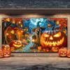 1 Halloween Town Witch - Halloween Garage Door Banner Wall Decoration Suitable for Parties Weddings Polyester Fiber