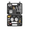 Engine Cylinder Compression Tester Kit, Pressure Gauge Range of 0-100 PSI, Automotive Leak Down Tester Kit with 4 Adapters, 2 Metal Tubes, Pressure