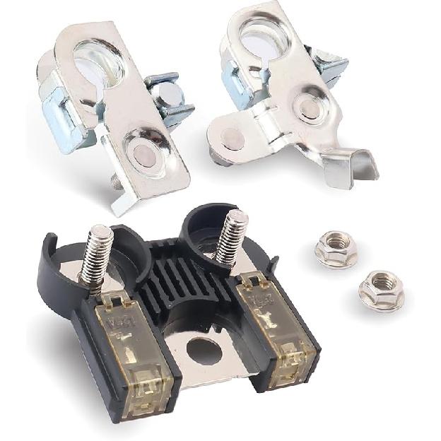 AL3Z-14526-AA BT4Z-14450-AA BT4Z-14450-BA Combo Pack - Battery Fuse And Positive & Negative Battery Terminal Clamps Compatible With Ford F-150 2011