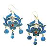 Cloisonne Imitation Emerald Earrings, Long Gold Plated Pearls, Palace Museum Emerald Style, Simple Chinese Style, Ancient Style Earrings
