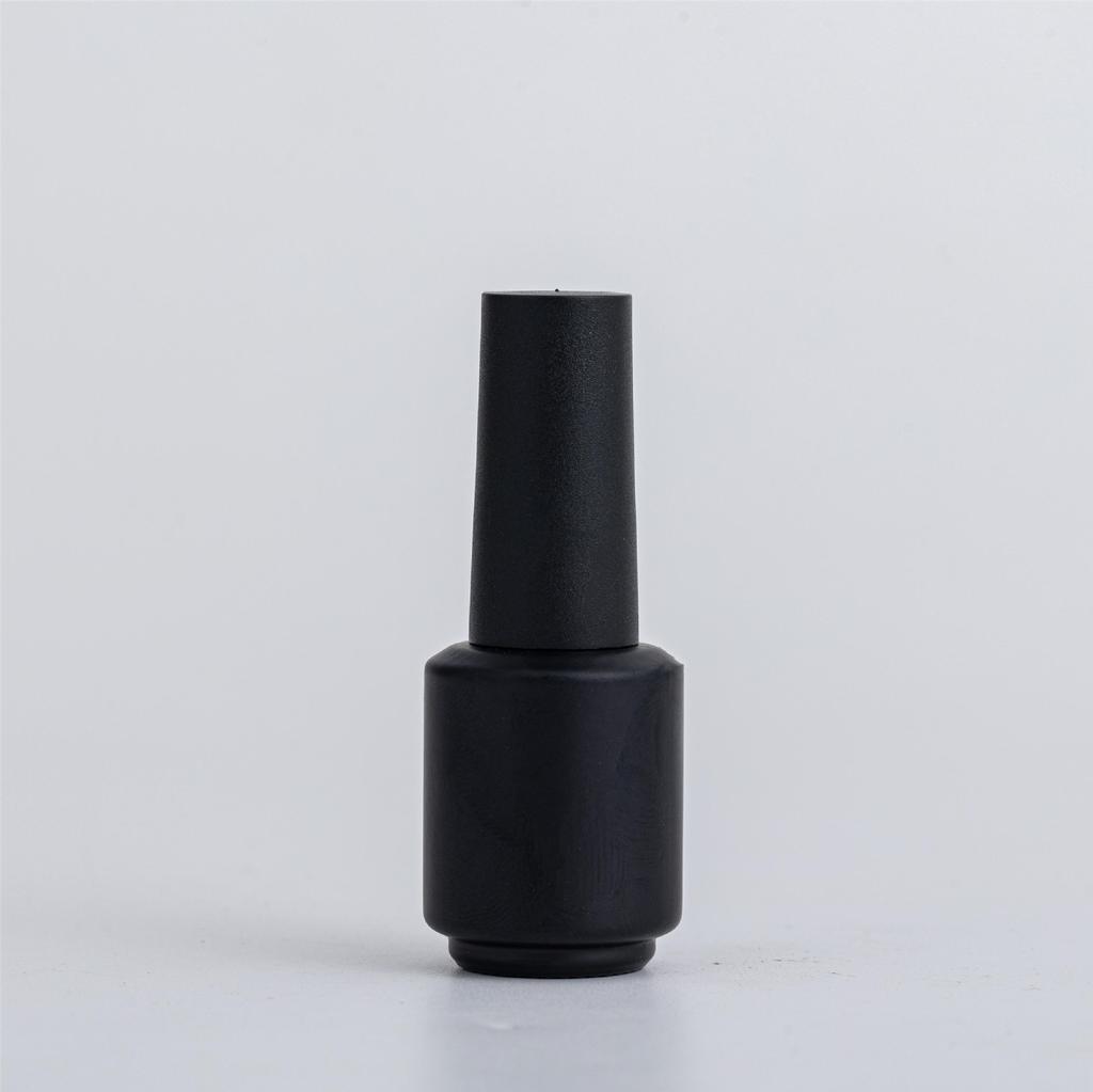 15ml Black/White Nail Polish Bottle with Brush, Lightproof Glass Bottle for Nail Base Gel, Empty Dispenser Bottle
