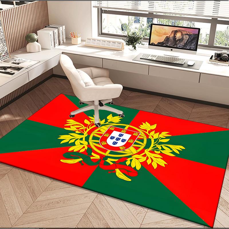 1PC Rug Portuguese Coat Of Arms Carpet, Chair Rug,Area Rug for Office Bedroom Living Rooms Bedroom, Doormat Decor Christmas Fan Gifts