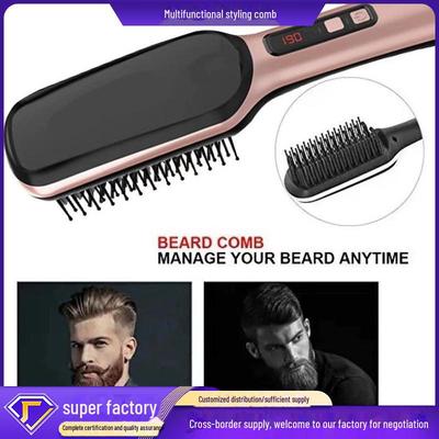 Dual-Use Ceramic Hair & Beard Straightening Comb for Men & Women