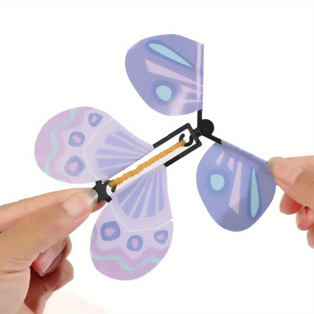 

12pcs Flying Butterfly Toy, Colorful Plastic Magic Party Favor, No Battery Unique Pattern for Birthday Christmas Reward серый