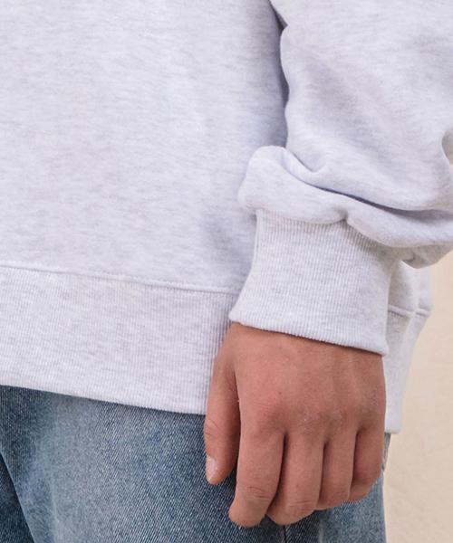 Ellamo French Terry Zipper Pocket Oversized Sweatshirt [Melange]