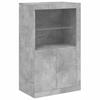 VidaXL Armoire Latérale avec Lumières LED, Meuble de Rangement avec Étagère en Verre, Buffet de Salon Intérieur, Moderne, 836626