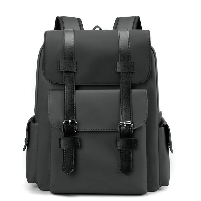 Foreign trade hot-selling men's backpack simple solid color multi-functional large-capacity travel backpack new men's business backpack