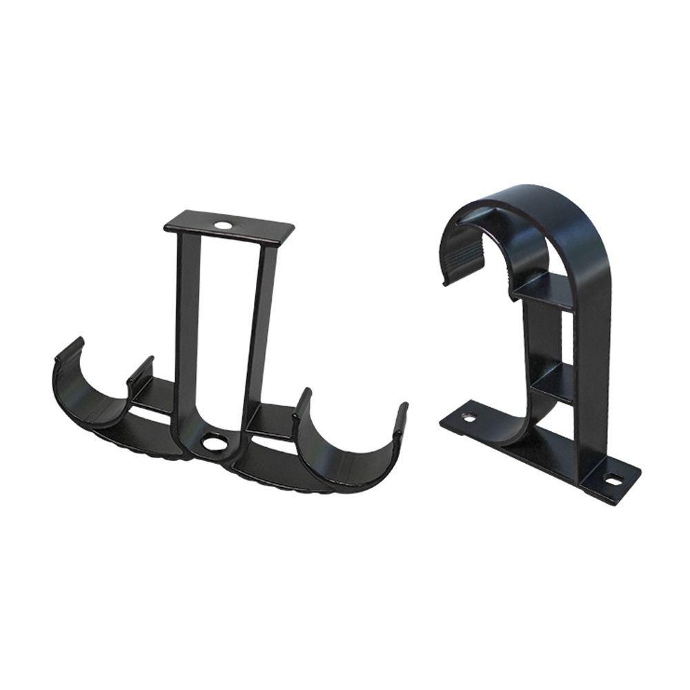 Aluminiumlegierung Vorhangstangenhalterung Einzelne Doppelte Aufhängestangenhalter Klemme Befestigungsklammer Haken Langlebige Möbelbeschläge