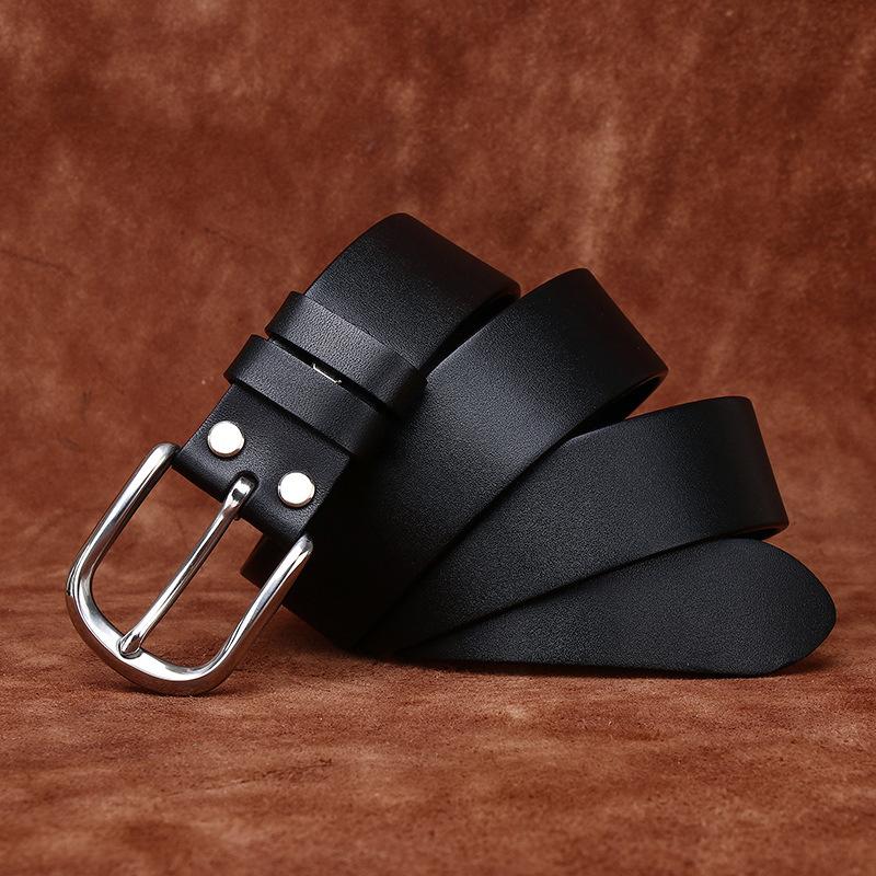 

Ремень деловой прозрачный с пряжкой из нержавеющей стали для мужчин из натуральной кожи первого слоя из коровьей кожи, модный, простой и универсальный, для официальных брюк, мужской 130cm