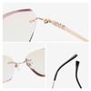 Gold Silk Diamond Trimmed Rimless Reading Glasses Women'S Gold Pure Desire Point Diamond High Definition Anti-Blue Reading Glasses