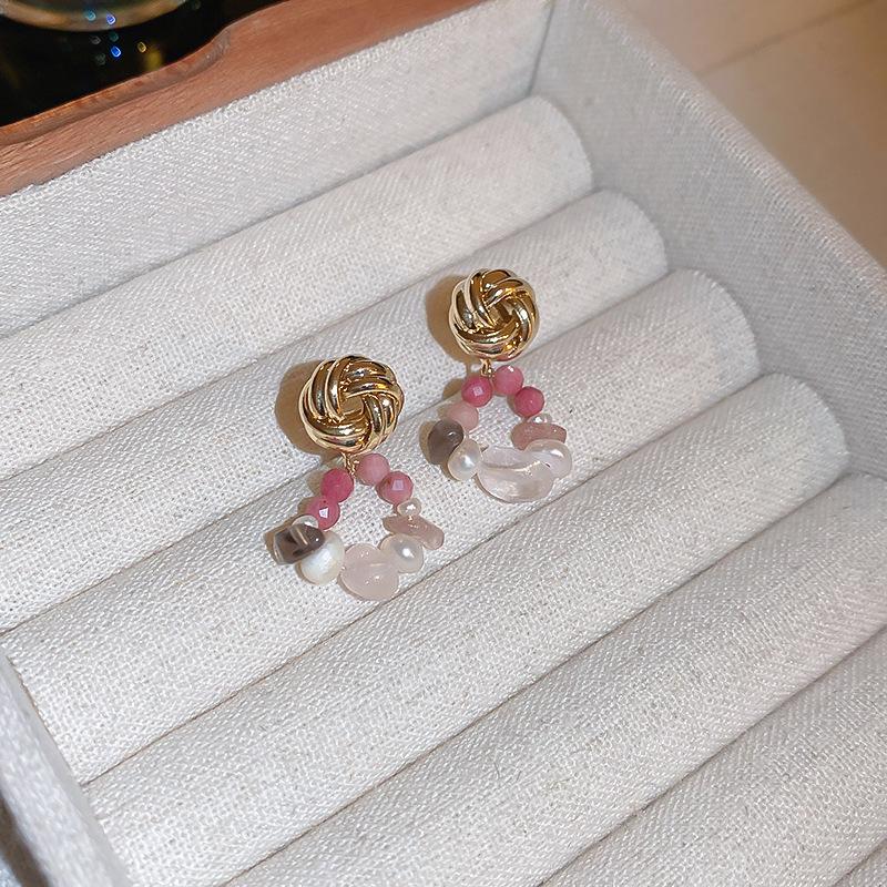 GemChic Women's Earrings Fashion Ear Stud Needle Embed Zircon Imitation Pearl Geometric Earrings Versatile Birthday Christmas Jewelry Gift