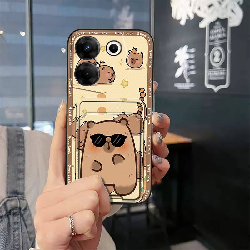 Durable Silicone Phone Case For Tecno Camon20 Pro 5G/CK8n Waterproof Cute Card sleeve Anti-dust protective Anti-knock
