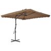 250 X 250 Cm Taupe Sun Umbrella with Steel Pole