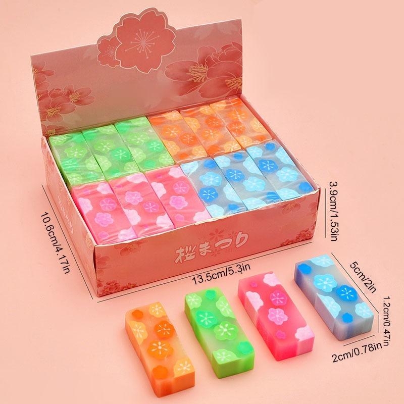 1Pc Cute Erasers Wholesale Fun Sakura Rubber Pencil Writing Correction Gift for Student School Stationery Supplies