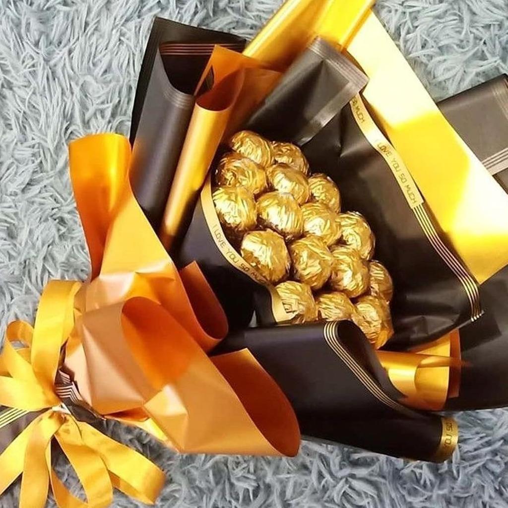 100 Pcs Gold Candy Wrappers Foil 4" x 4" Square Chocolate Wrappers, Aluminum Foil Candy Wrappers for Homemade Candy, Individual Chocolate Packaging