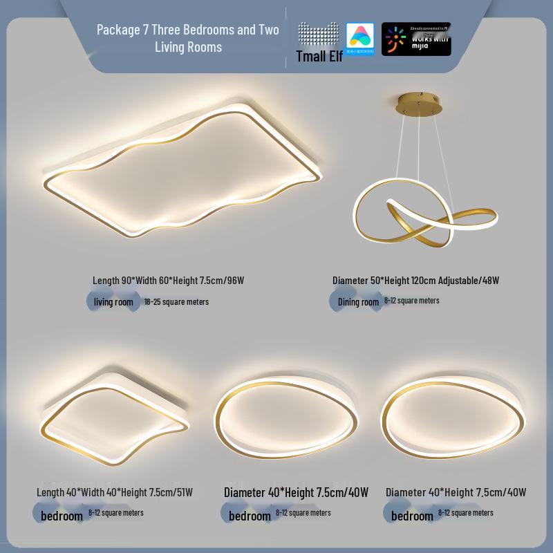 Smart Voice-Controlled Modern Ceiling Light Set for Living Room