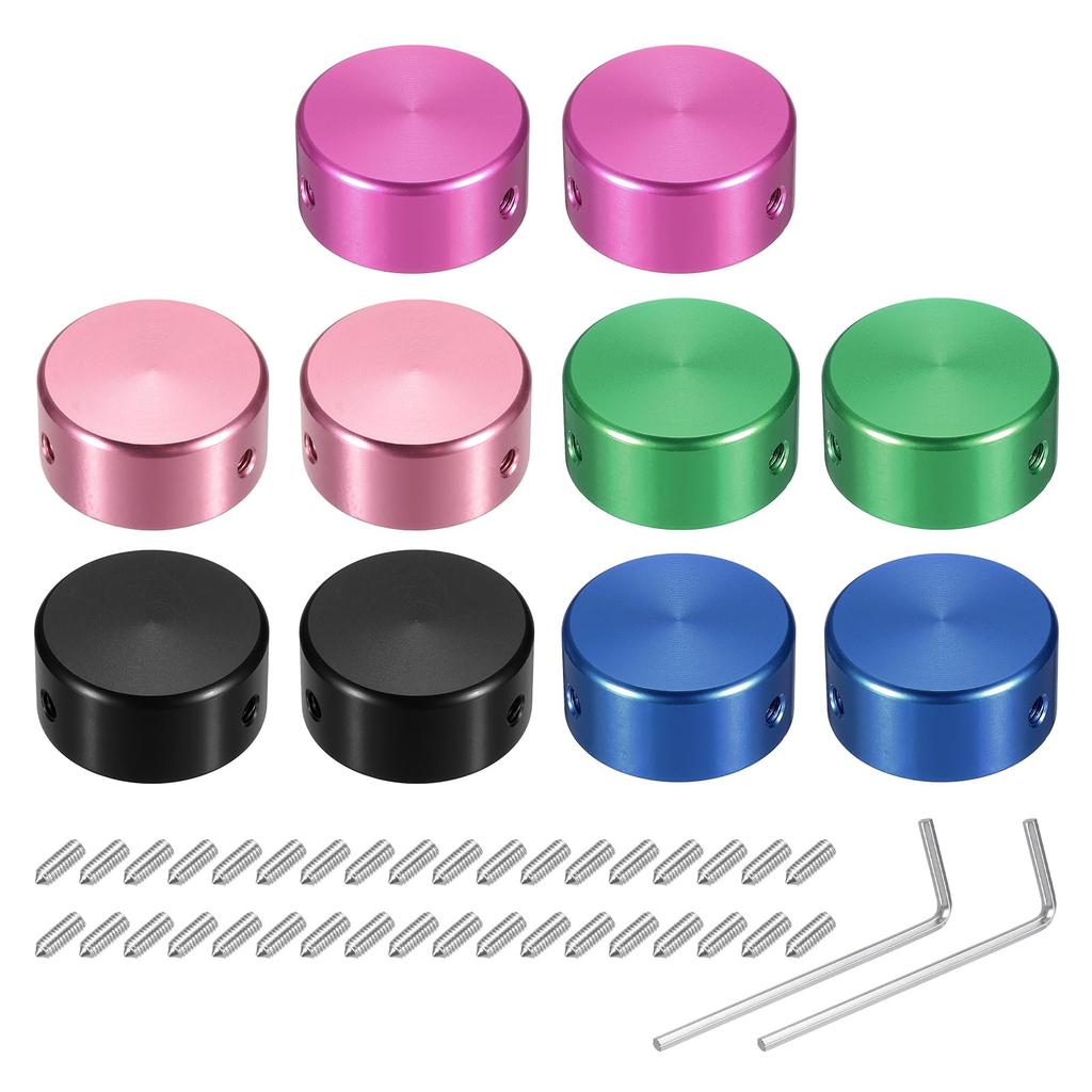 uxcell 10pcs Footswitch Toppers Guitar Pedal Button Caps Metal Footswitch Top Covers Inch Multicolor for Guitar Effect Pedal Buttons Green Gold Pink