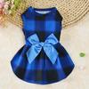 Yousheng Pet Clothes Grids Pattern Dress-up Soft Texture Pet Dogs Princess Dress for Small Dogs