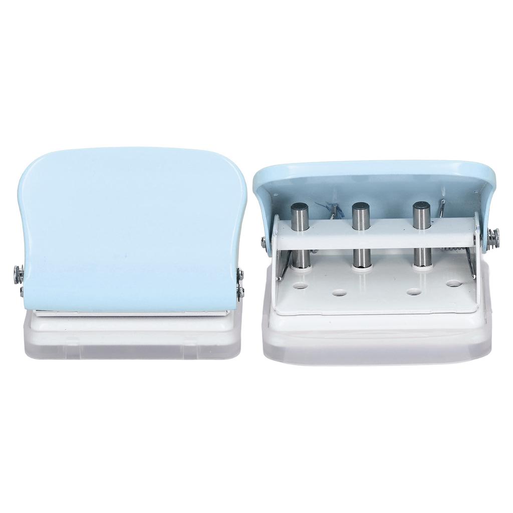 Hole Punch Ruler Design Quick Positioning 3 Holes Metal Paint Body Loose Leaf Puncher for Documentation