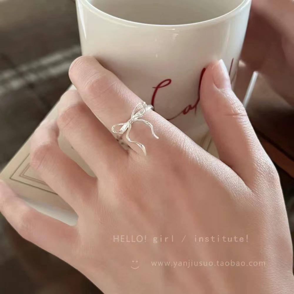 French Retro Blue Butterfly Ring Design Sense Temperament Personality Simple Cold Sense Versatile Ring