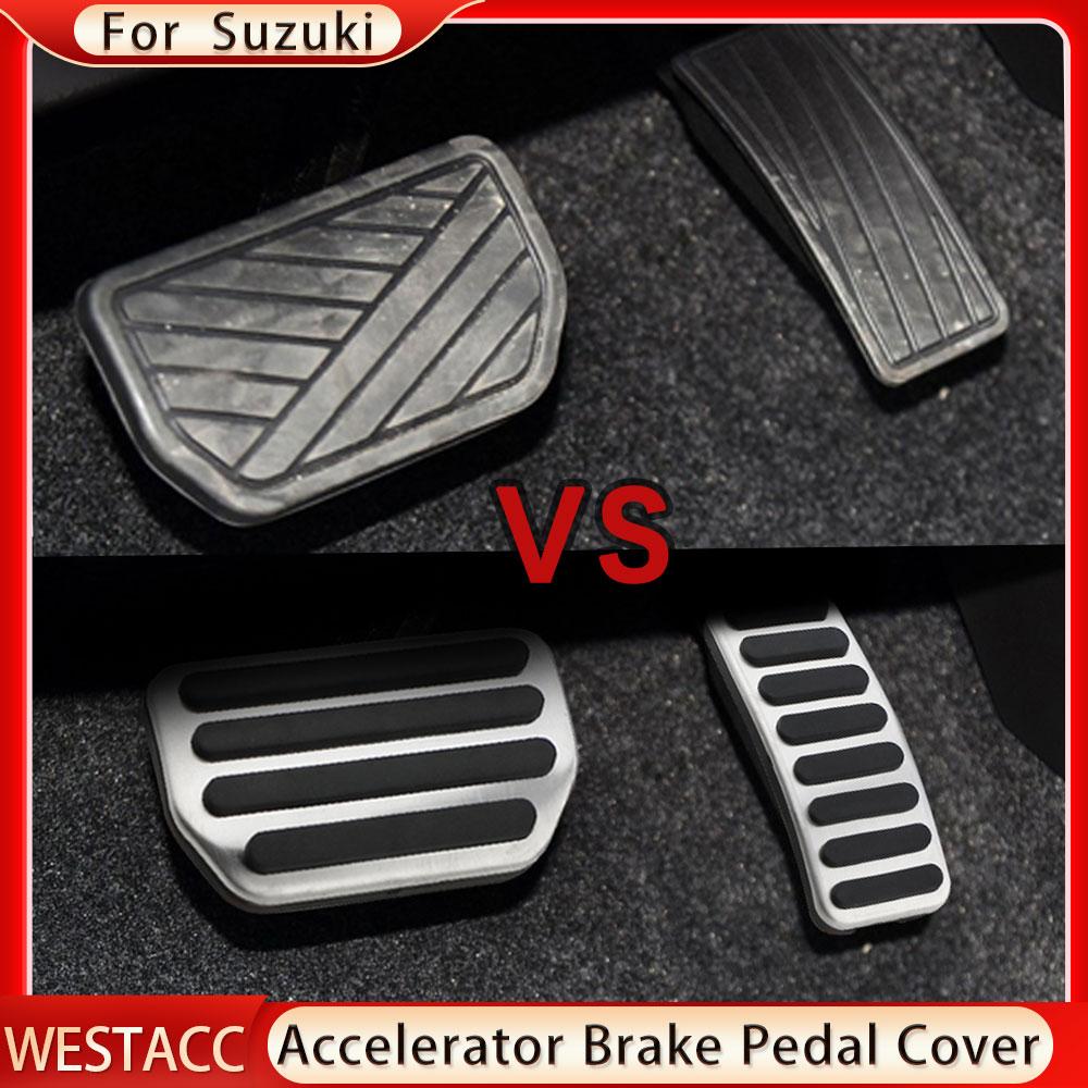 Edelstahl-Auto-Gasbremspedalabdeckungen für Suzuki SX4 Aerio Ciaz Vitara S-Cross Splash Ignis Kizashi Sidekick