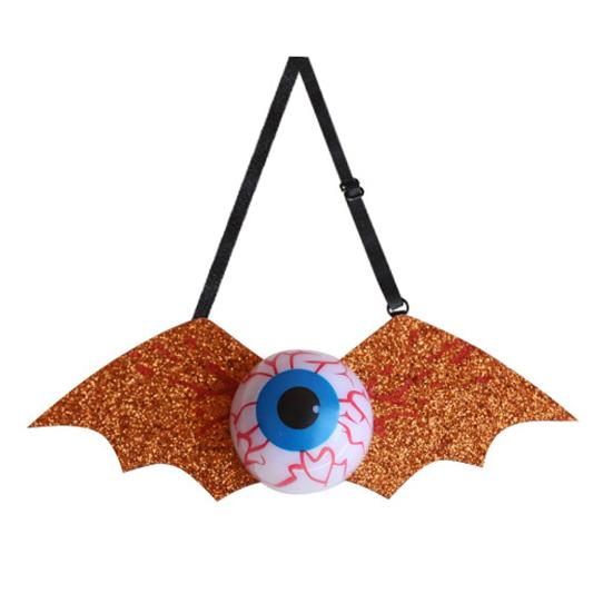 Halloweenská kravata pro děti chlapce Strašidelná oční bulva/Netopýr Kravata se svítícími očními bulvami pro Cosplay kostým Halloweenský párty doplněk