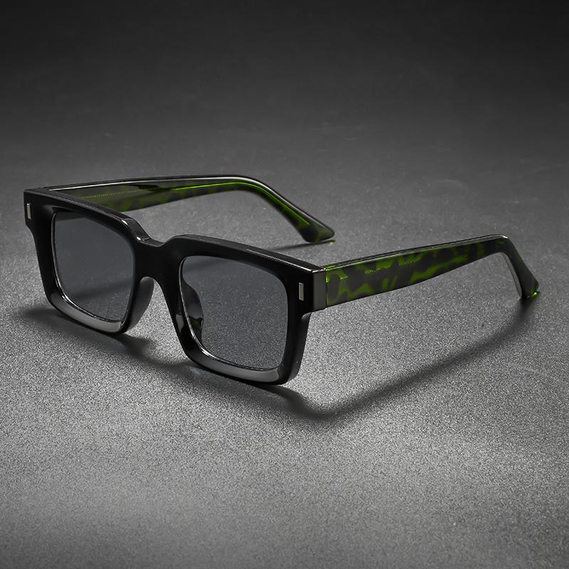 Fashion Retro Thick Legs Square Frame Sunglasses Men Women Popular Brand Large Frame Black Gray Glasses