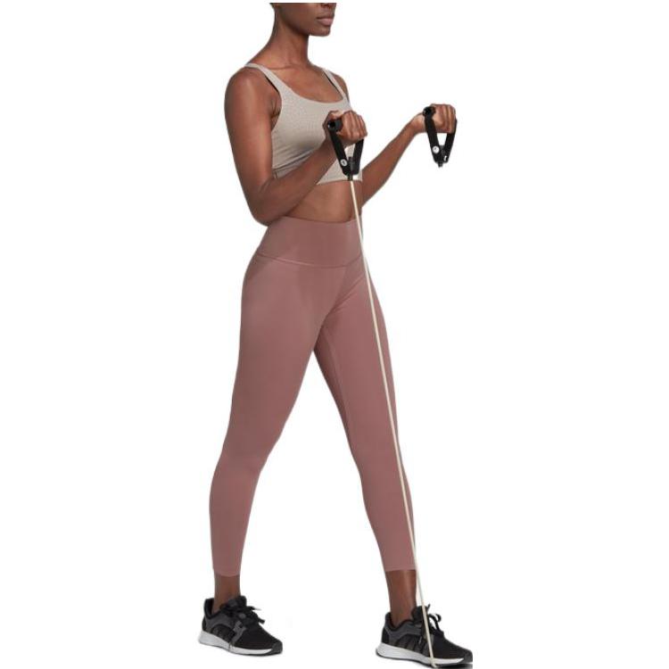 Adidas Solid Color Slim Fit Brand Logo Printed Workout Pants Women Bottoms Oxidized-Red HM1196