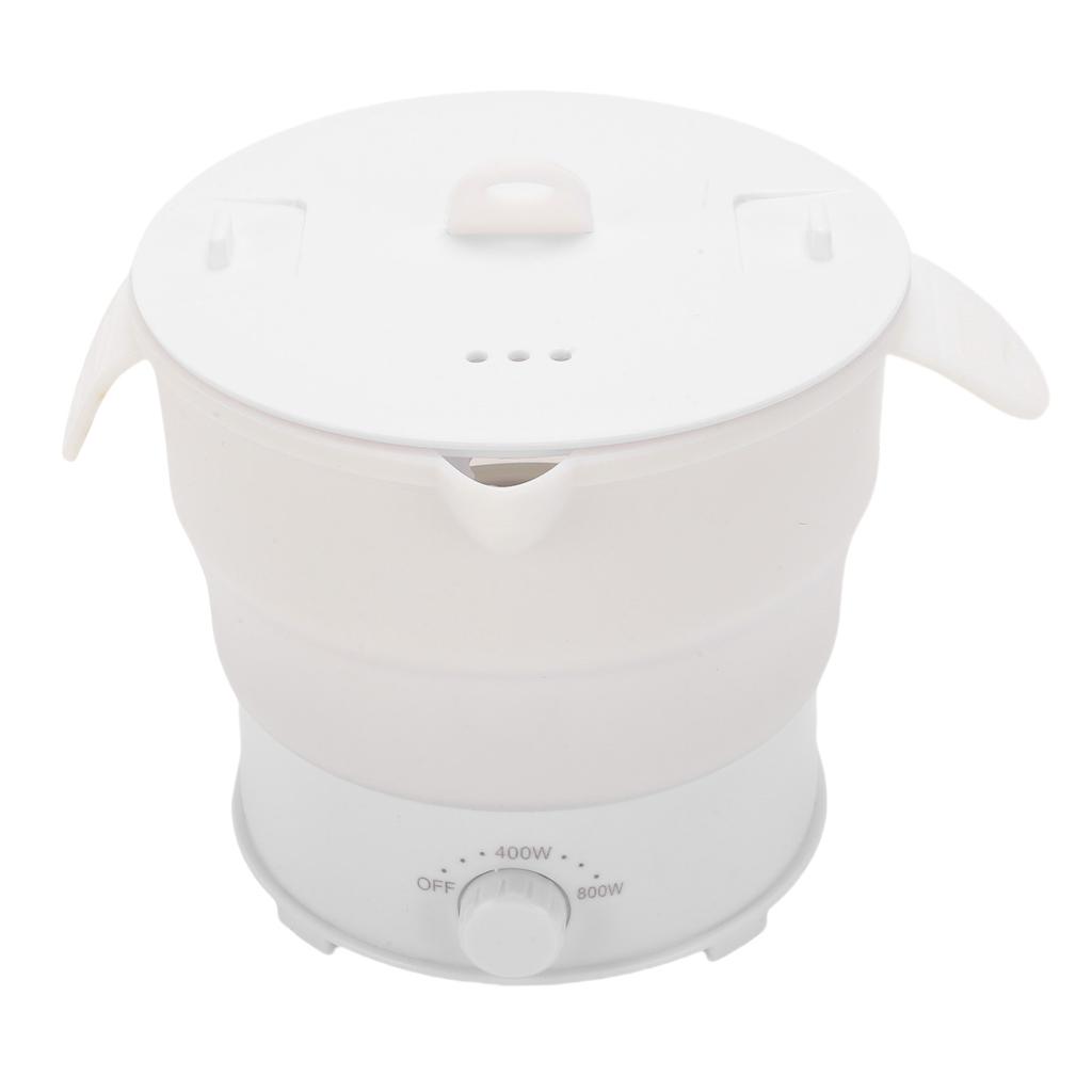 Foldable Electric Cooker Travel Hot Pot 800W 1.2L Silicone Multifunctional Mini Electric Cooker with Steam Rack for