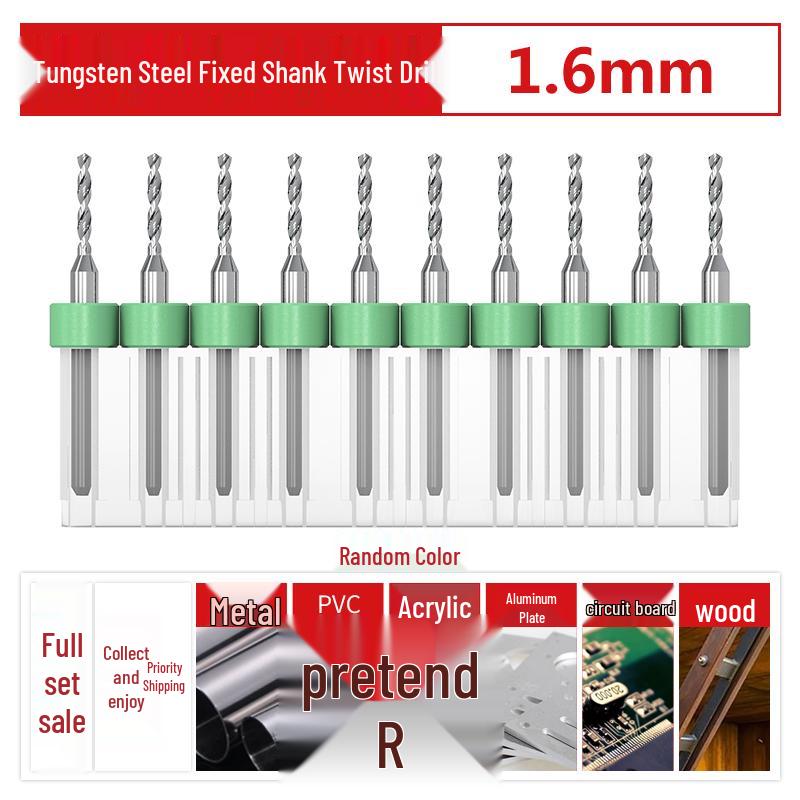 PCB Tungsten Steel Micro Twist Drill Set, 0.2-3.0mm, Fixed Shank