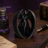 Gothic Desk Ornament 3D Printed Dark Goddess Figurine, Vintage Winged Women Sculpture Statue, Desktop Decoration for Home Office Living Room