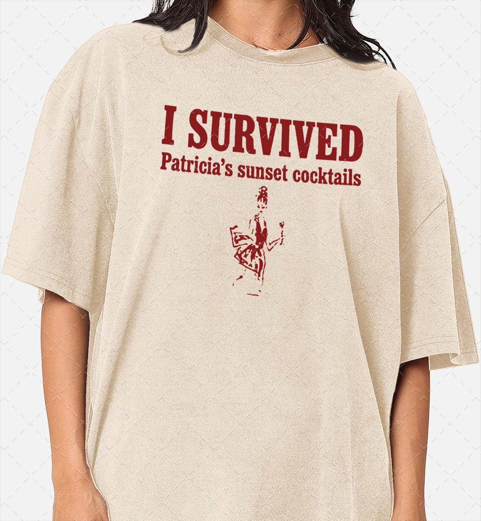 I Survived Patricia s Sunset Cocktails T-Shirt, Vintage 90s Movie Tee 3XL