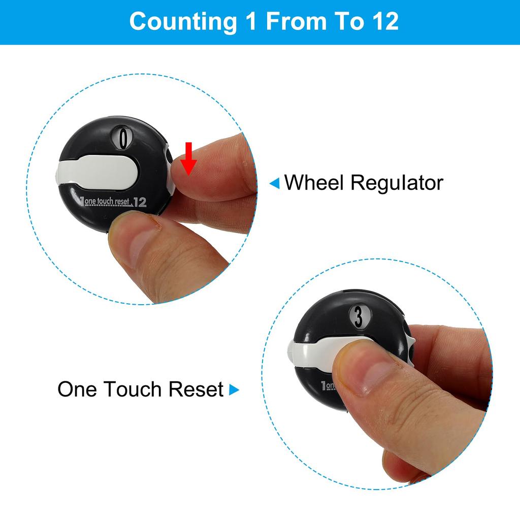 PATIKIL Golf Score Counter Mini Golf Shot Stroke Attachment Counter Clicker Clip for Glove 3-Pack Golfer's Bag/Hat - White/Red/Black
