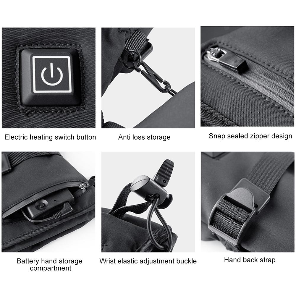 Mănuși impermeabile cu ecran tactil pentru motocicletă, încălzitor de mâini electric termic, mănuși cu ecran tactil pentru snowboard, ciclism, conducere, schi