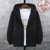 Men's Plus Size Fleece-Lined Zipper Hoodie: New 2023 Casual Loose Fit Jacket for Autumn & Winter