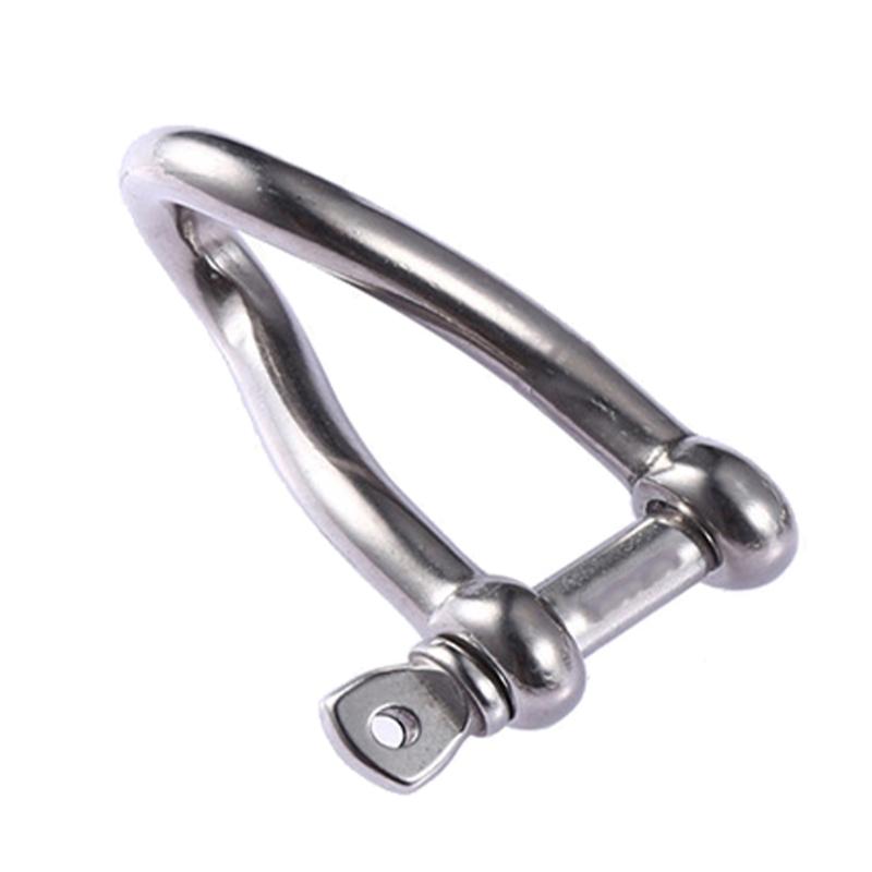 Stainless Steel Screw Pin Twisted Shackle Heavy Duty Shackles Marine Riggings Accessories for Connecting Chain and Rope