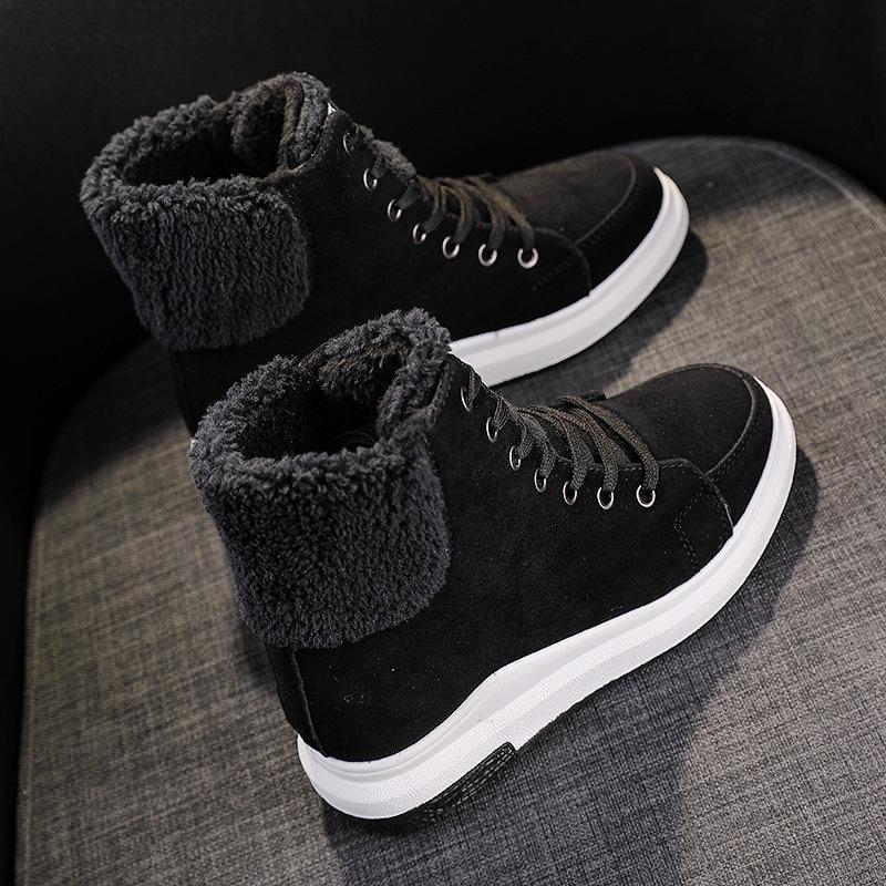 Snow boots for women, new winter cotton shoes, velvet thickened soles, student warm Martin boots ins medium boots