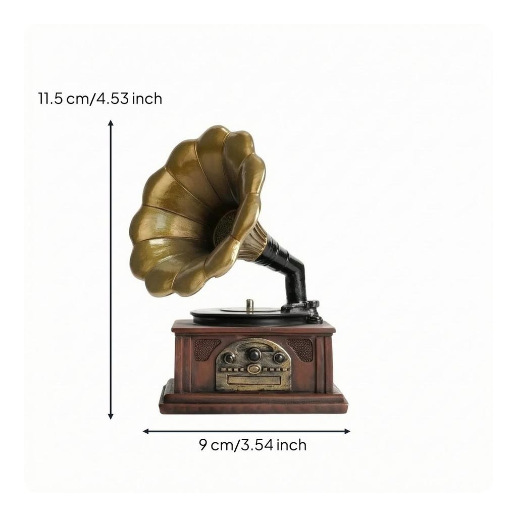 GramophonesStyle Decorative Figurine Desktop Gramophones Ornament Finish Records Player
