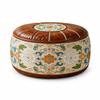 Round Shape Storage Ottoman PU Leather Round Pouf Cover New Floor Seat Cushion  Home Use