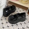 High-heeled Platform Small Leather Shoes Women's Autumn French Mary Jane Retro Heightening Japanese Muffin Single Shoes