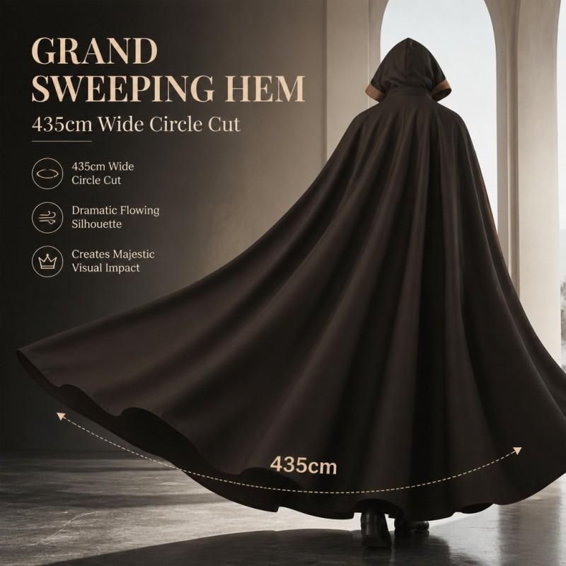 Unisex Halloween Hooded Cloak Medieval Vampire Pirate Robe LARP Cosplay Costume Stage Performance