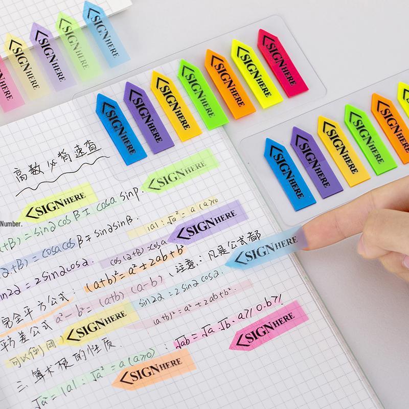Multicolor Signature Reminder Sticky Notes – 7 Colors Index Stickers